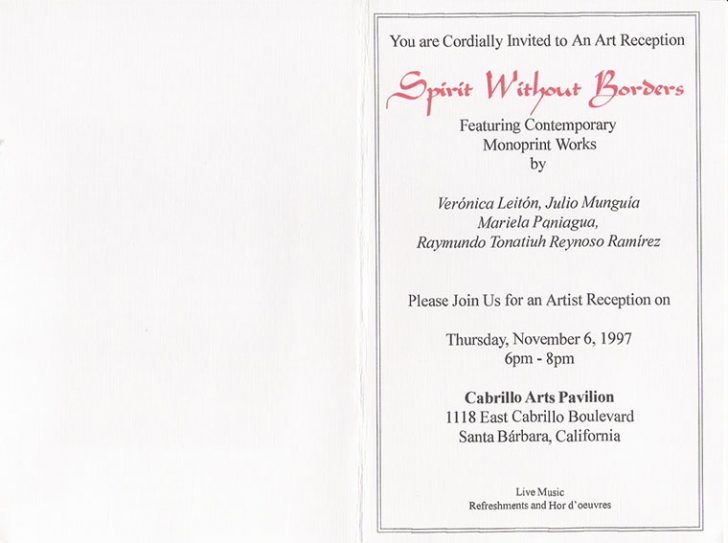 Spirit without borders. Expo Colectiva, Santa Barbara, California. 1997