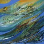Reef Algae - Oil on canvas / 15.7" x 15.7" x 1" / 2016
